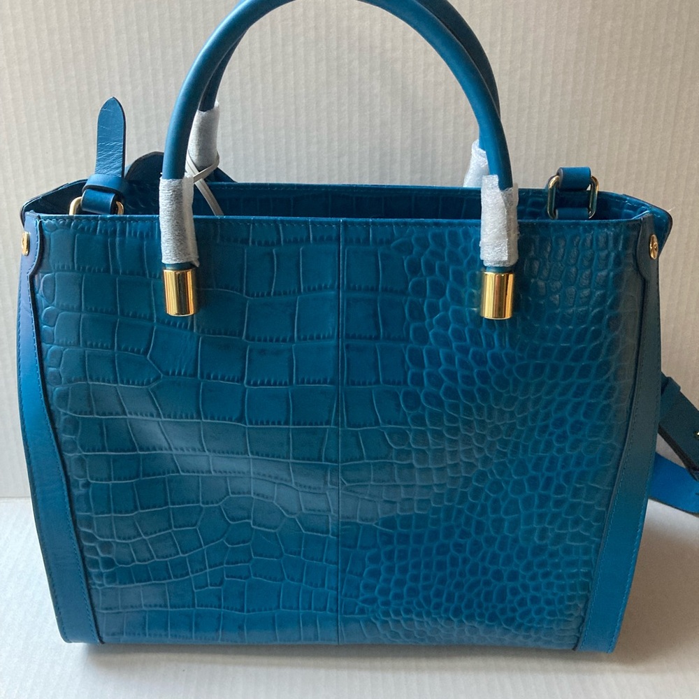 RADLEY LONDON Teal Croc-Embossed Satchel - Picture 8 of 15